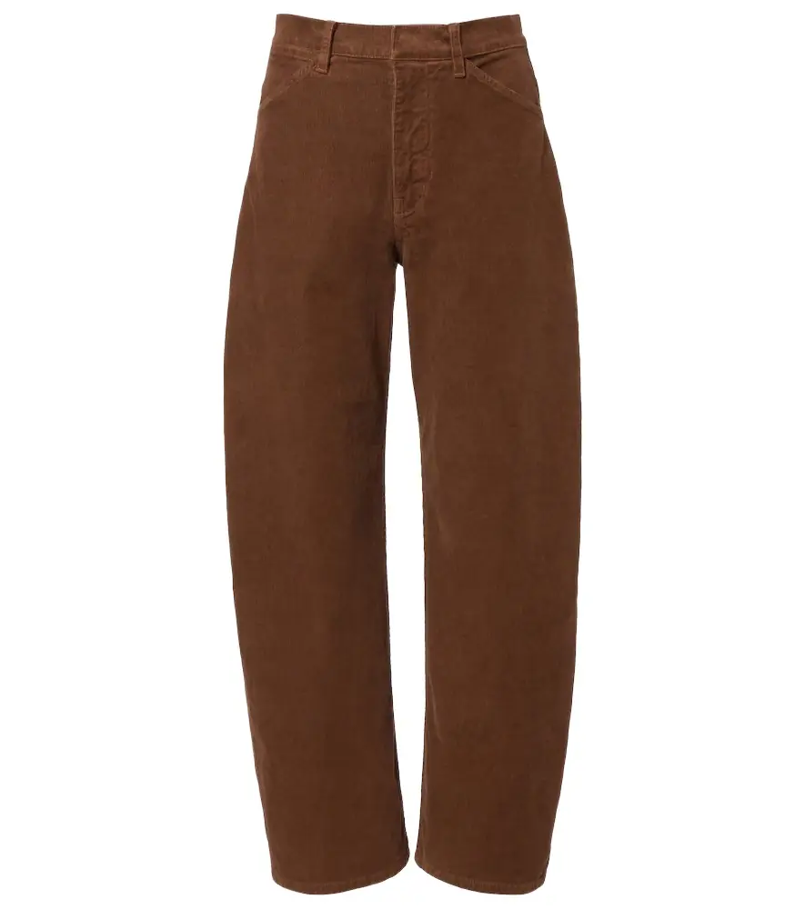 Nili Lotan Tribeca cotton-blend corduroy barrel-leg pants