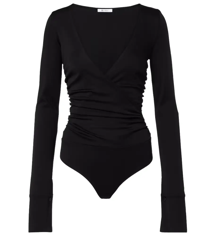 Max Mara Nigella draped wool bodysuit