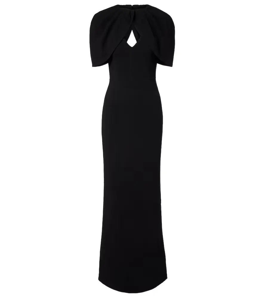 Rebecca Vallance Cameron caped crêpe gown