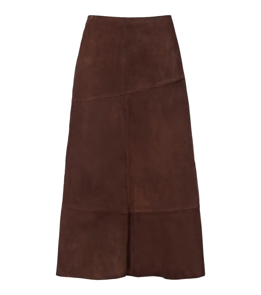 Yves Salomon Suede midi skirt
