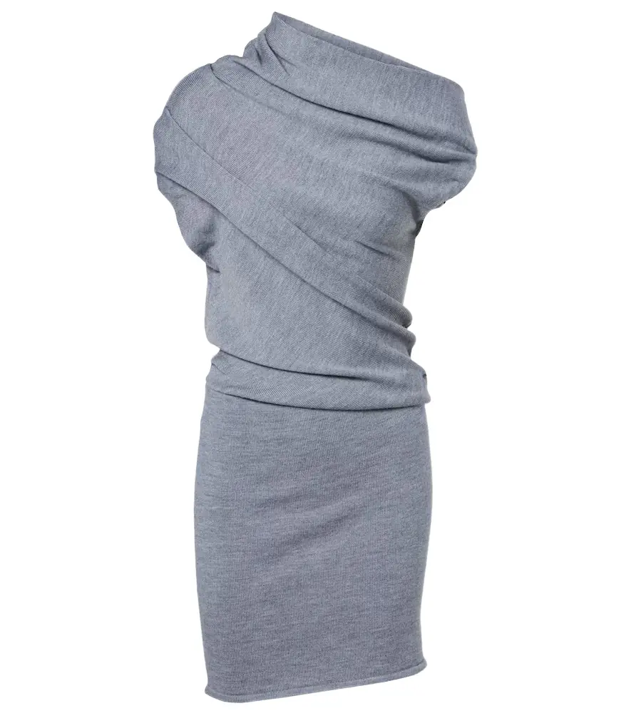 Staud Mabel one-shoulder wool minidress
