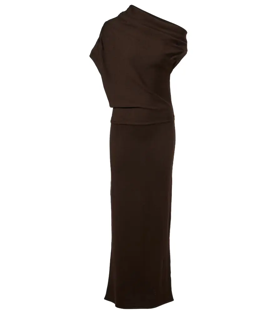 Staud Mabel one-shoulder wool maxi dress