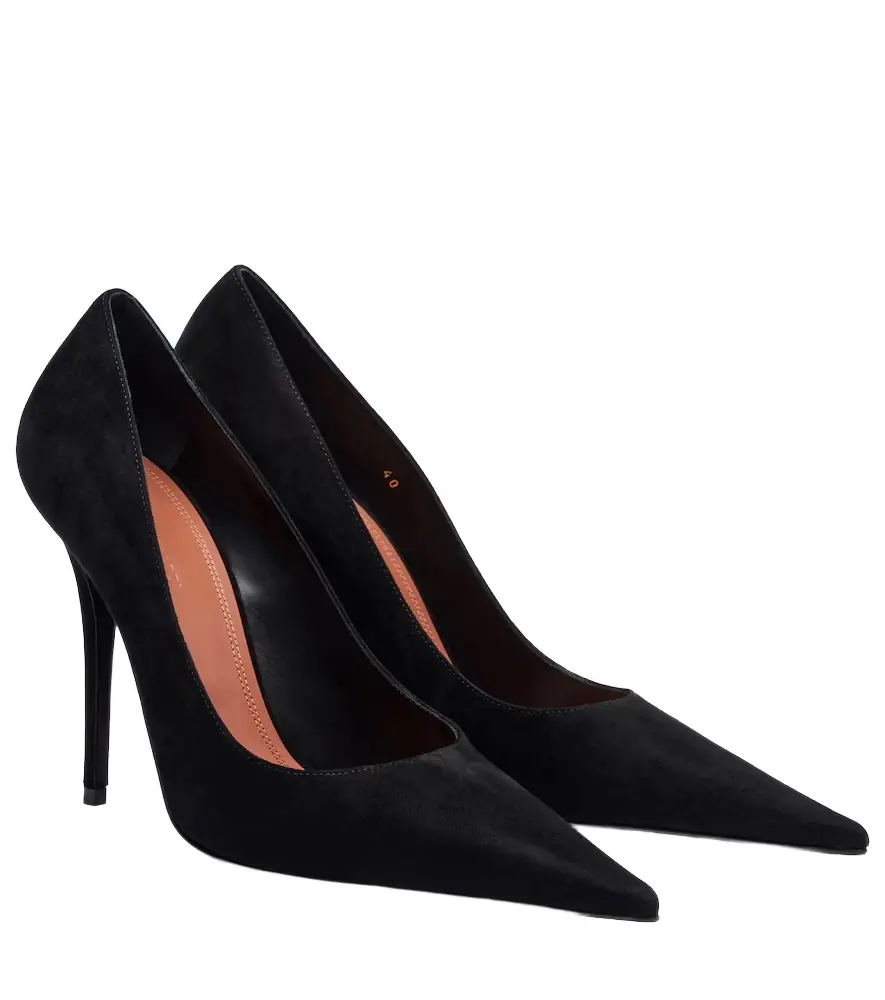 Amina Muaddi Barbara 105 suede pumps