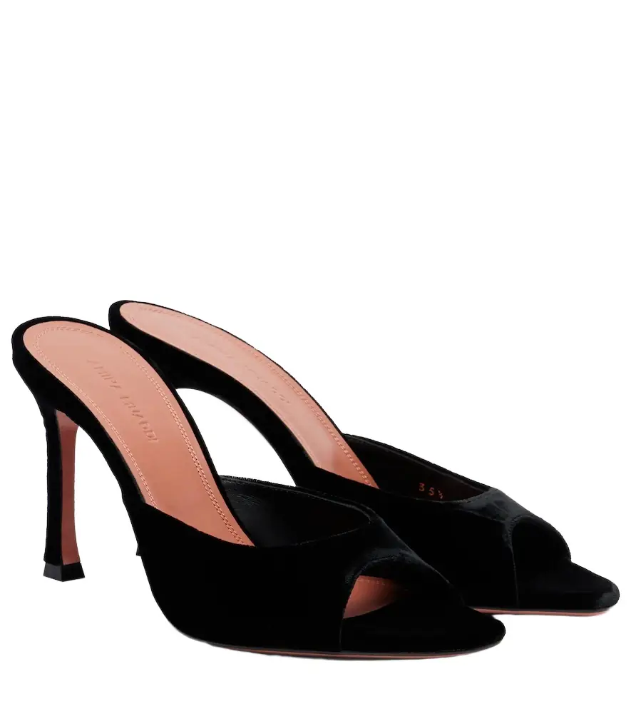 Amina Muaddi Alexa 95 velvet mules