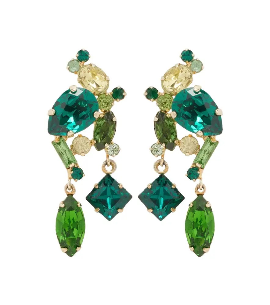 Jennifer Behr Ambra crystal-embellished drop earrings
