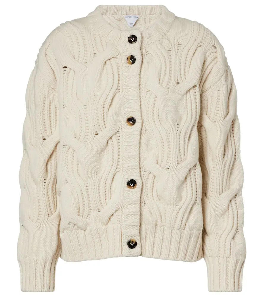 Bottega Veneta Cable-knit wool cardigan