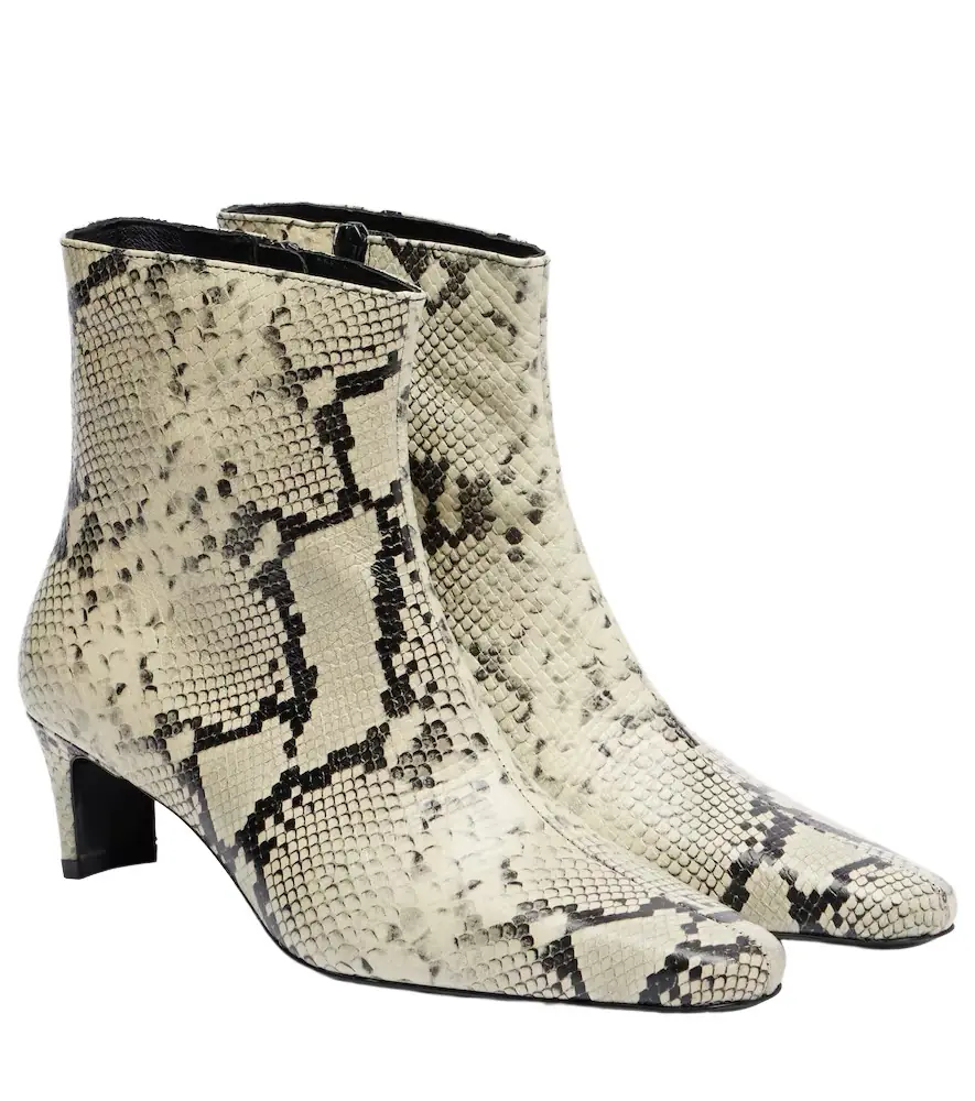 Staud Wally snake-effect leather ankle boots
