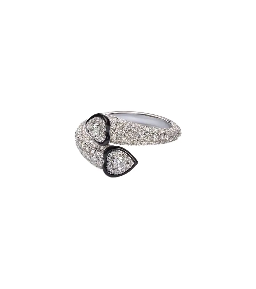 Kamyen Double Crush 18kt white gold ring with diamonds