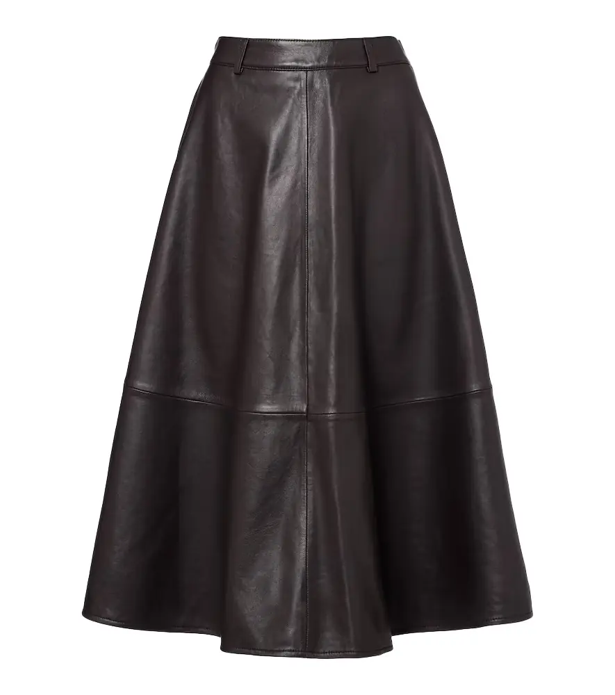 The Frankie Shop Savil leather midi skirt