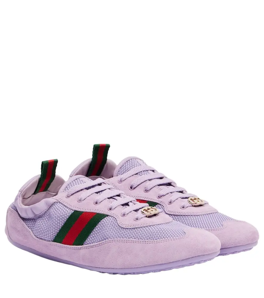 Gucci Shift suede-trimmed sneakers