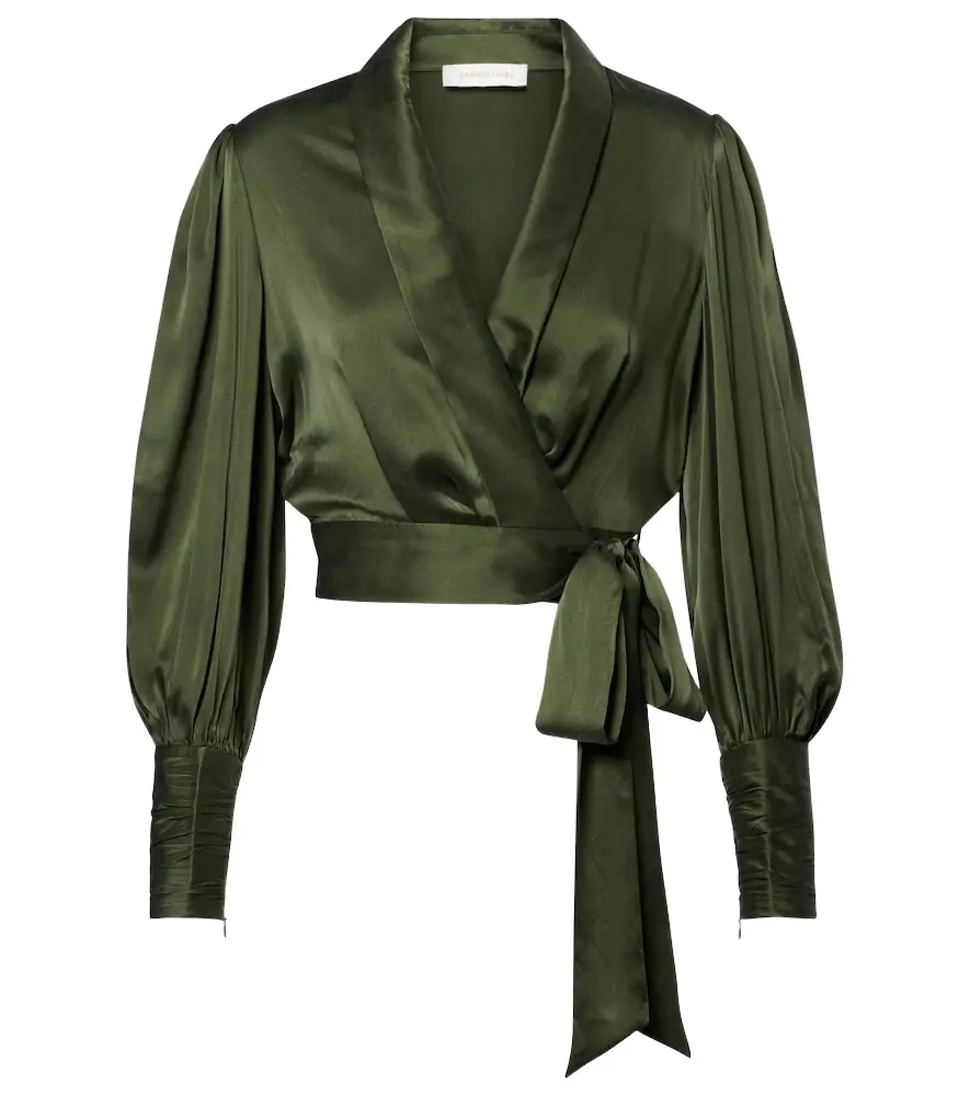 Zimmermann Silk satin wrap top