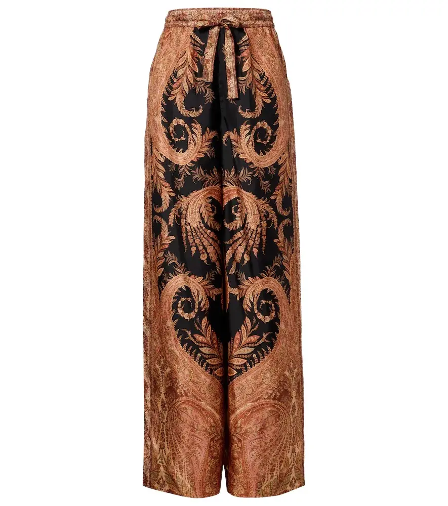 Zimmermann Hypnotic silk wide-leg pants