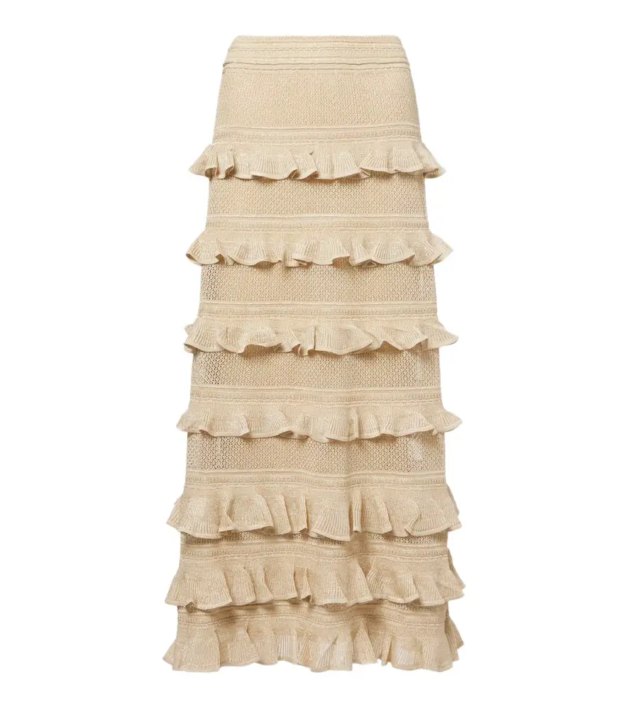 Zimmermann Hypnotic tiered lamé maxi skirt