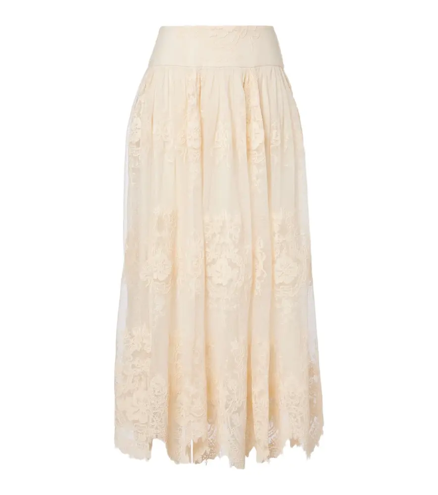 Zimmermann Hypnotic floral lace maxi skirt