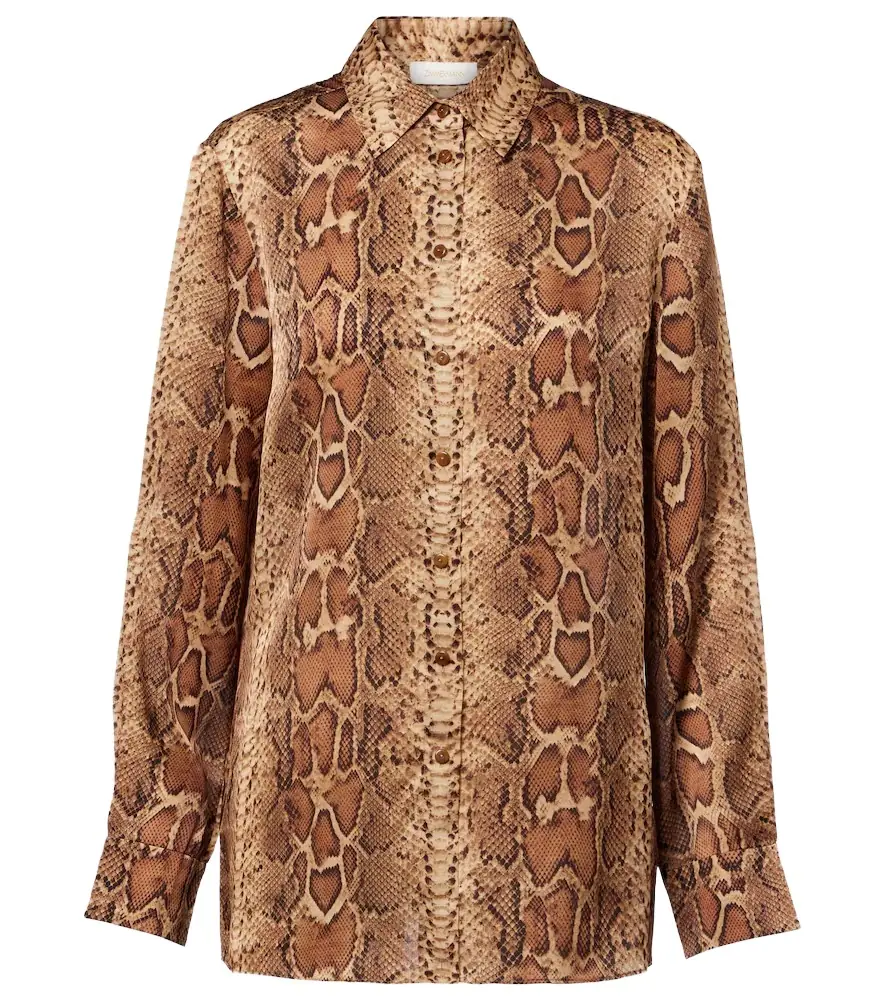 Zimmermann Hypnotic snake-print silk shirt