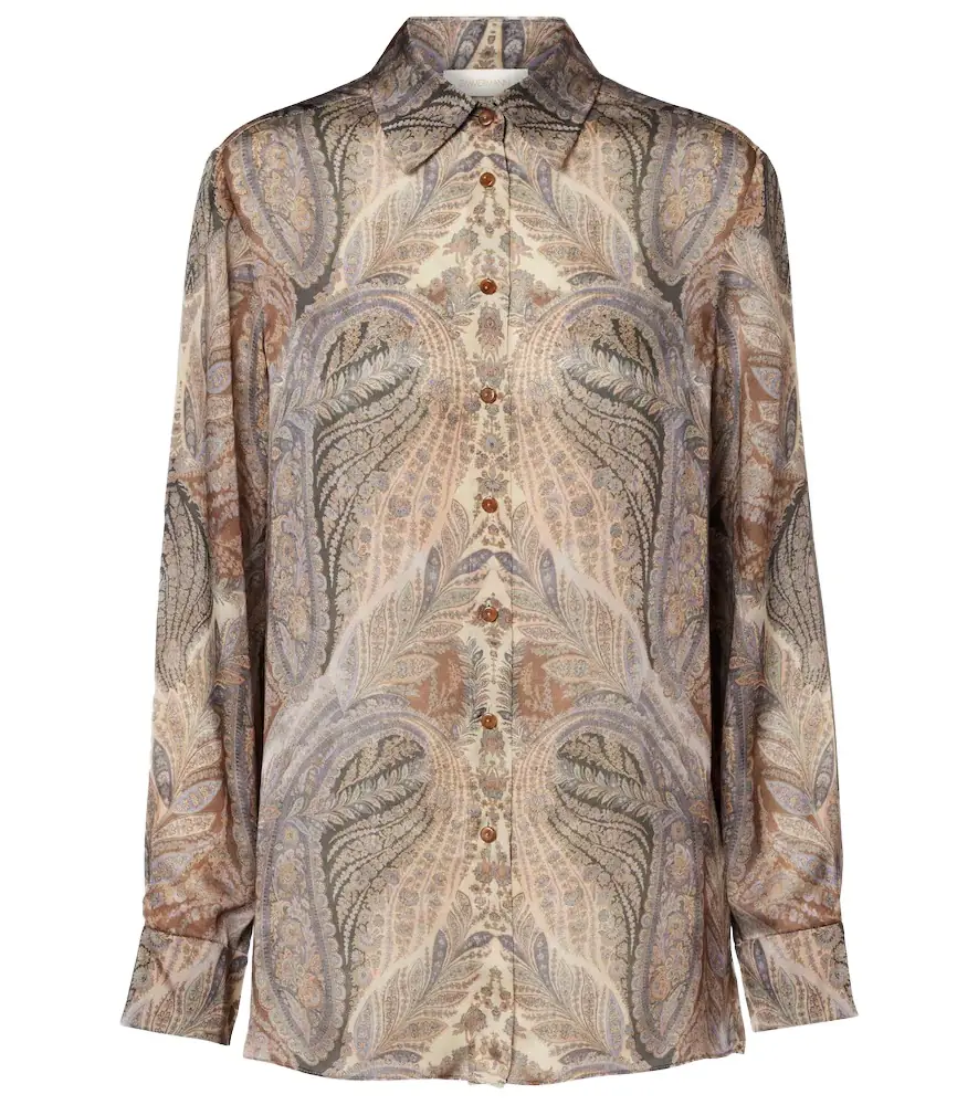 Zimmermann Hypnotic paisley silk satin shirt
