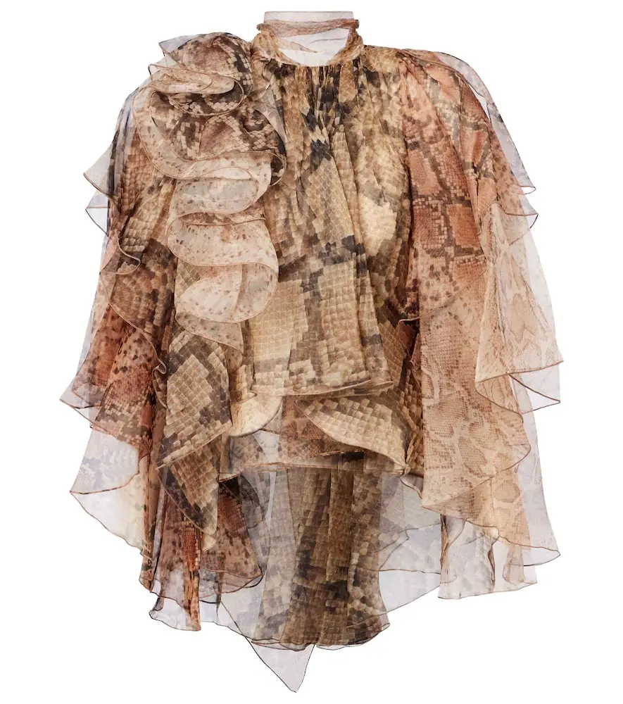 Zimmermann Memento ruffled silk blouse