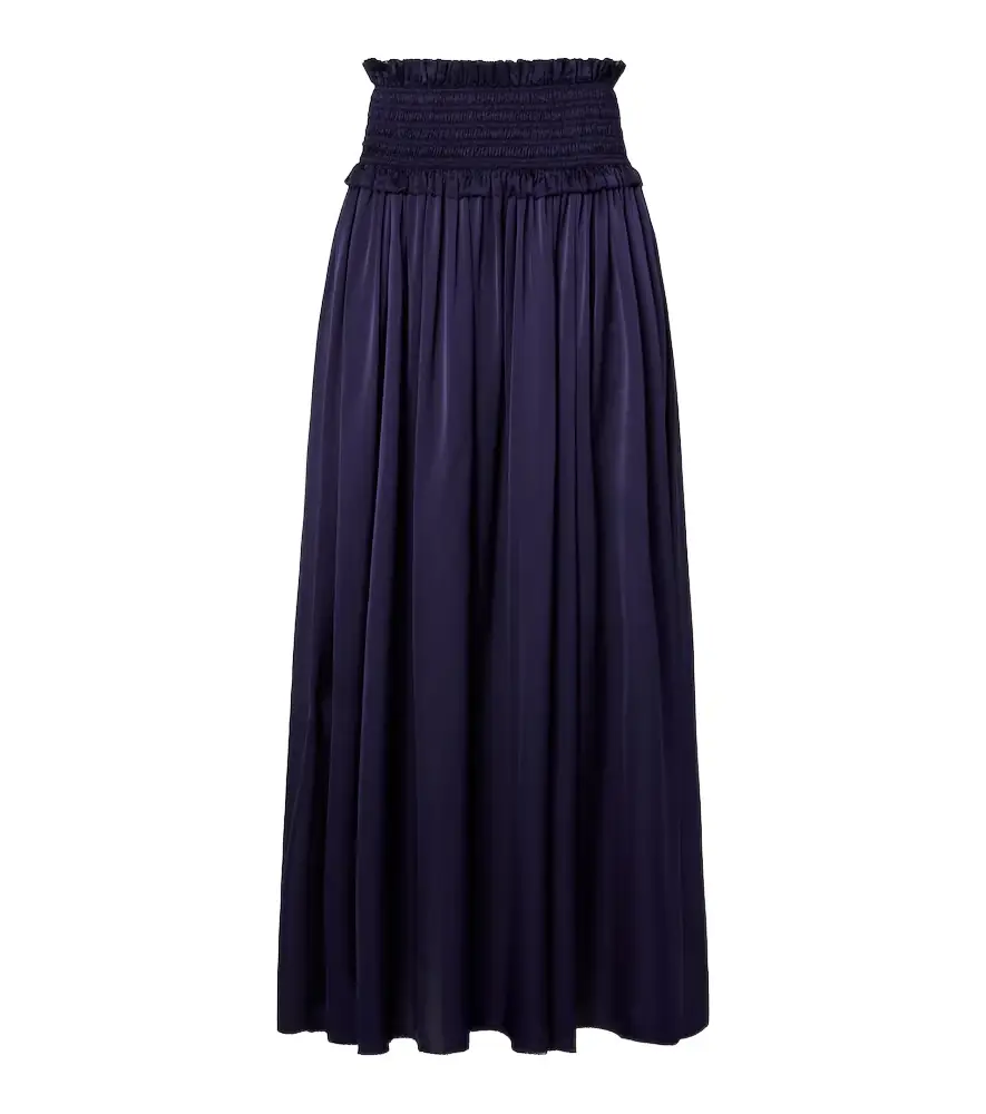Zimmermann Dream shirred silk maxi skirt