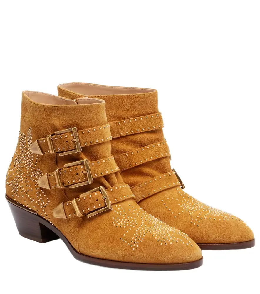 Chloe Chloé Susanna studded suede ankle boots