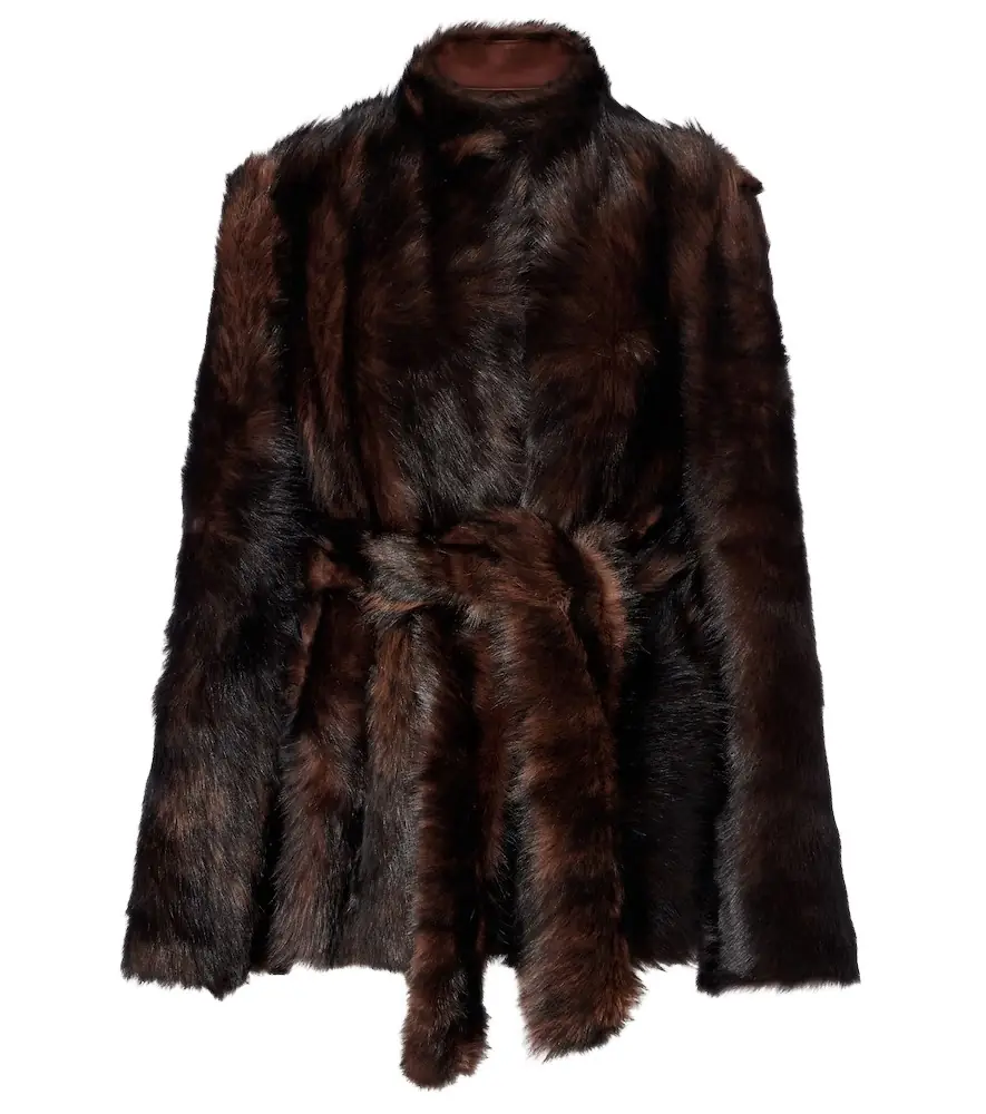 Nour Hammour Elsa shearling wrap coat