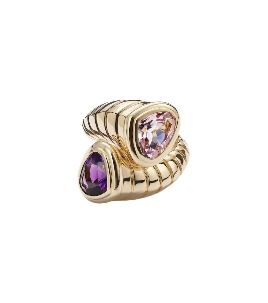 Marina B Trisolina Toi Et Moi 18kt gold ring with morganite and amethyst
