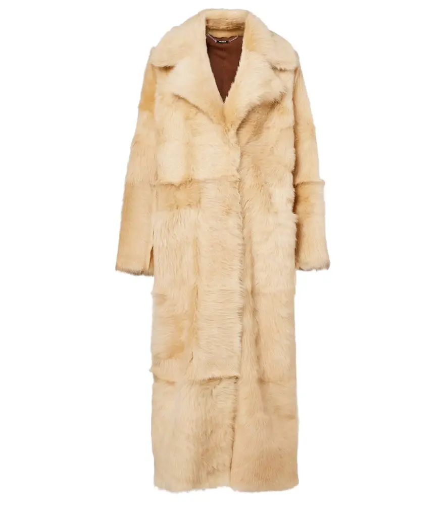 Nour Hammour Evita Long shearling coat