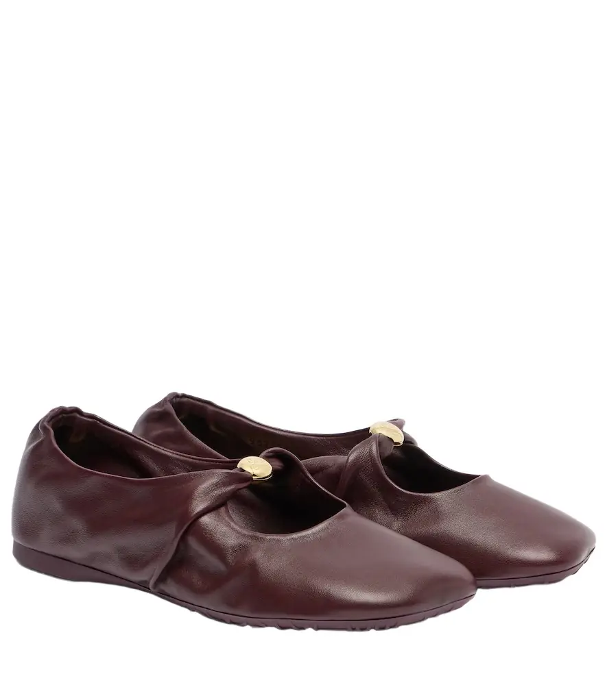 Loewe Pebble Soft leather Mary Jane flats