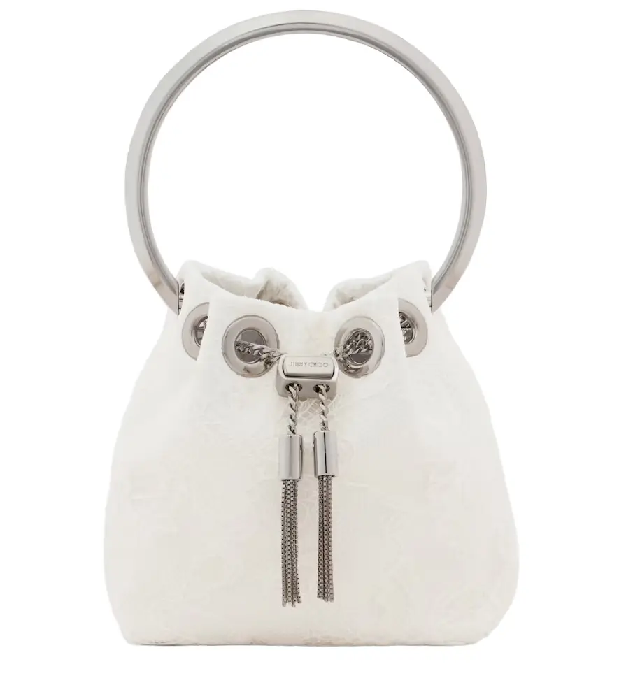 Jimmy Choo Bon Bon Micro lace bucket bag