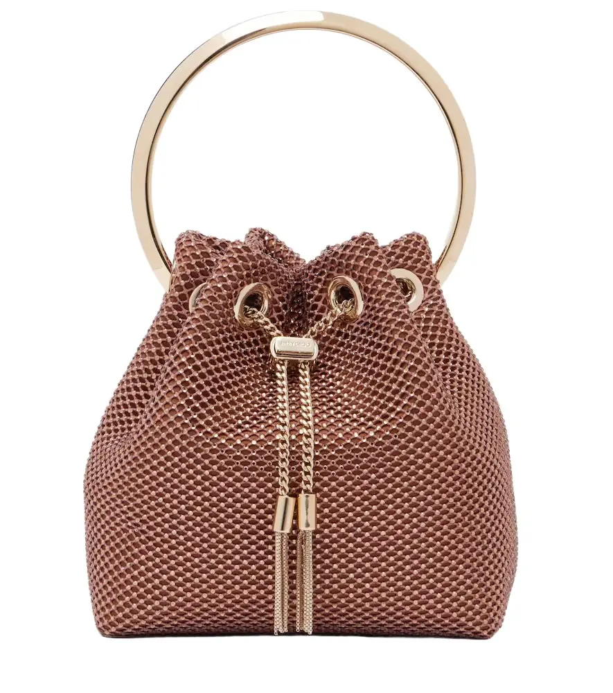 Jimmy Choo Bon Bon Small embellished satin bucket bag