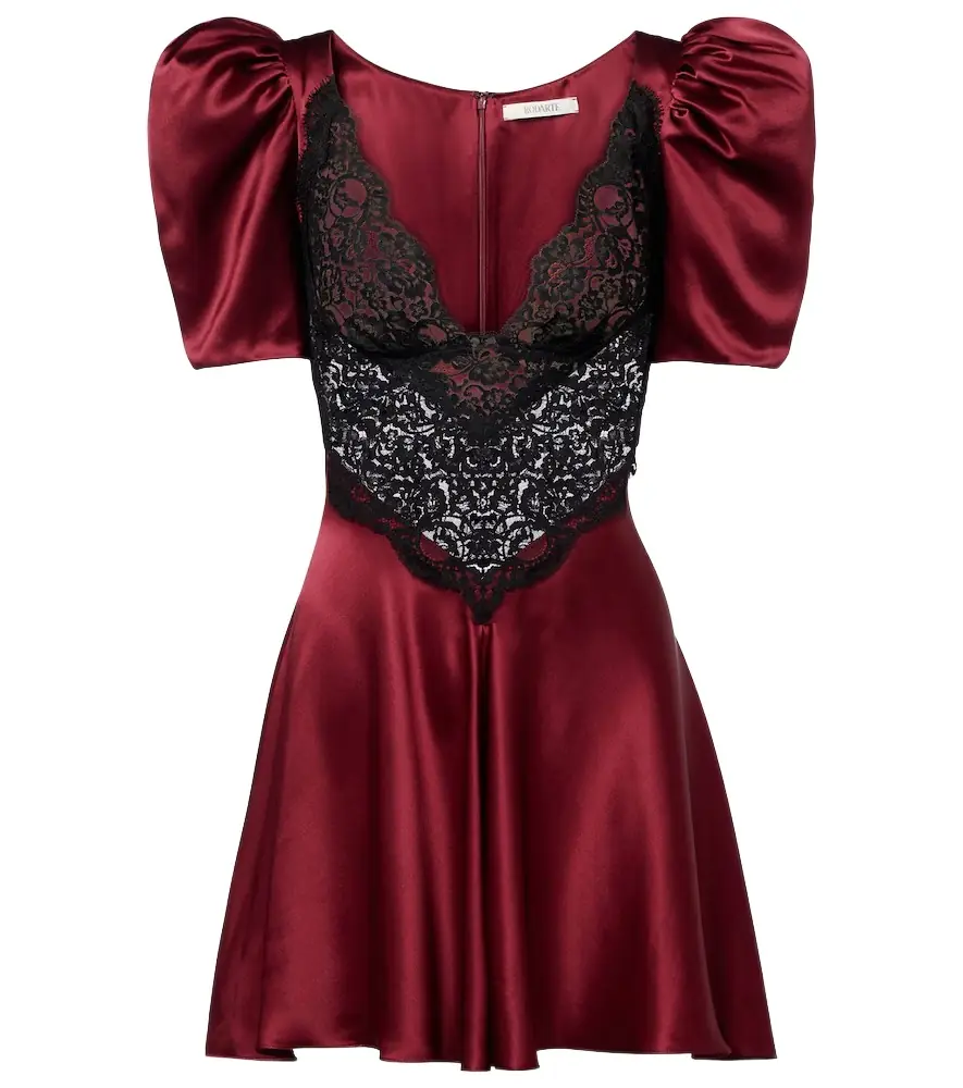 Rodarte Lace-trimmed silk cocktail dress