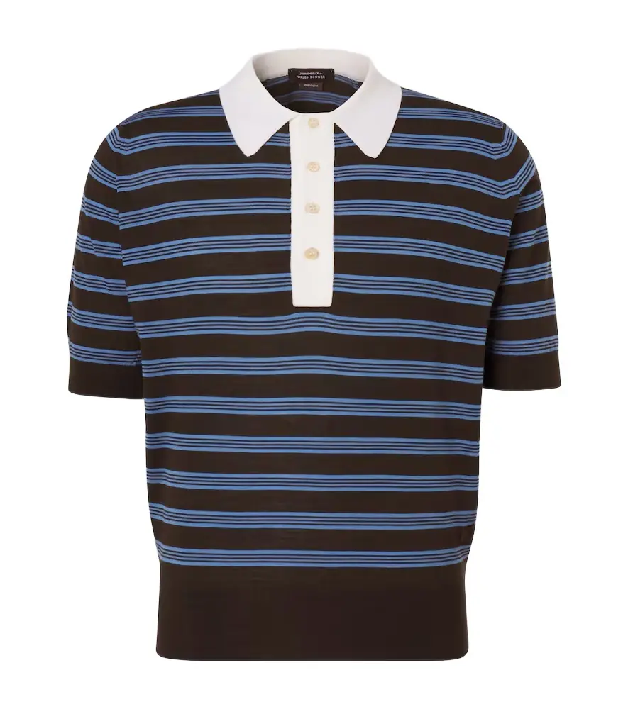 Wales Bonner Breeze striped wool polo sweater