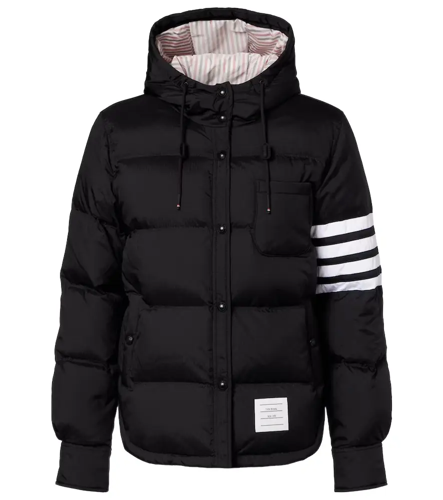 Thom Browne 4-Bar hooded quilted down jacket