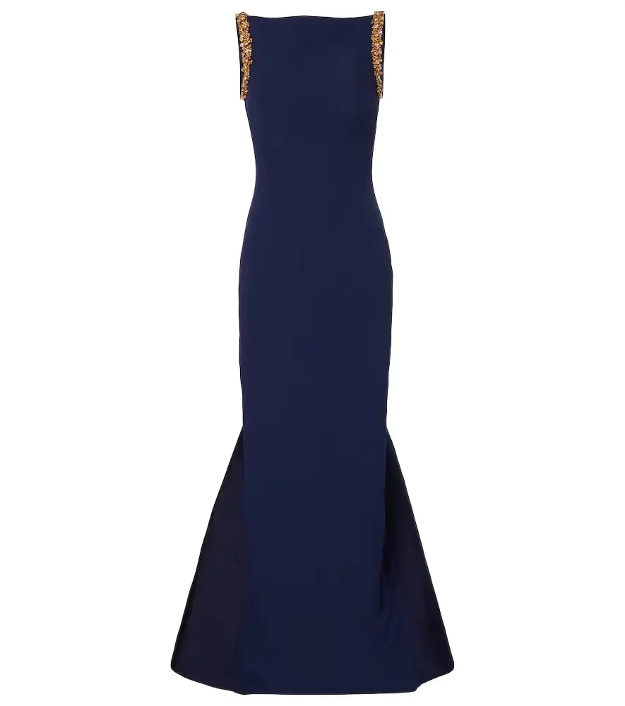 Safiyaa Sloane embellished crêpe gown