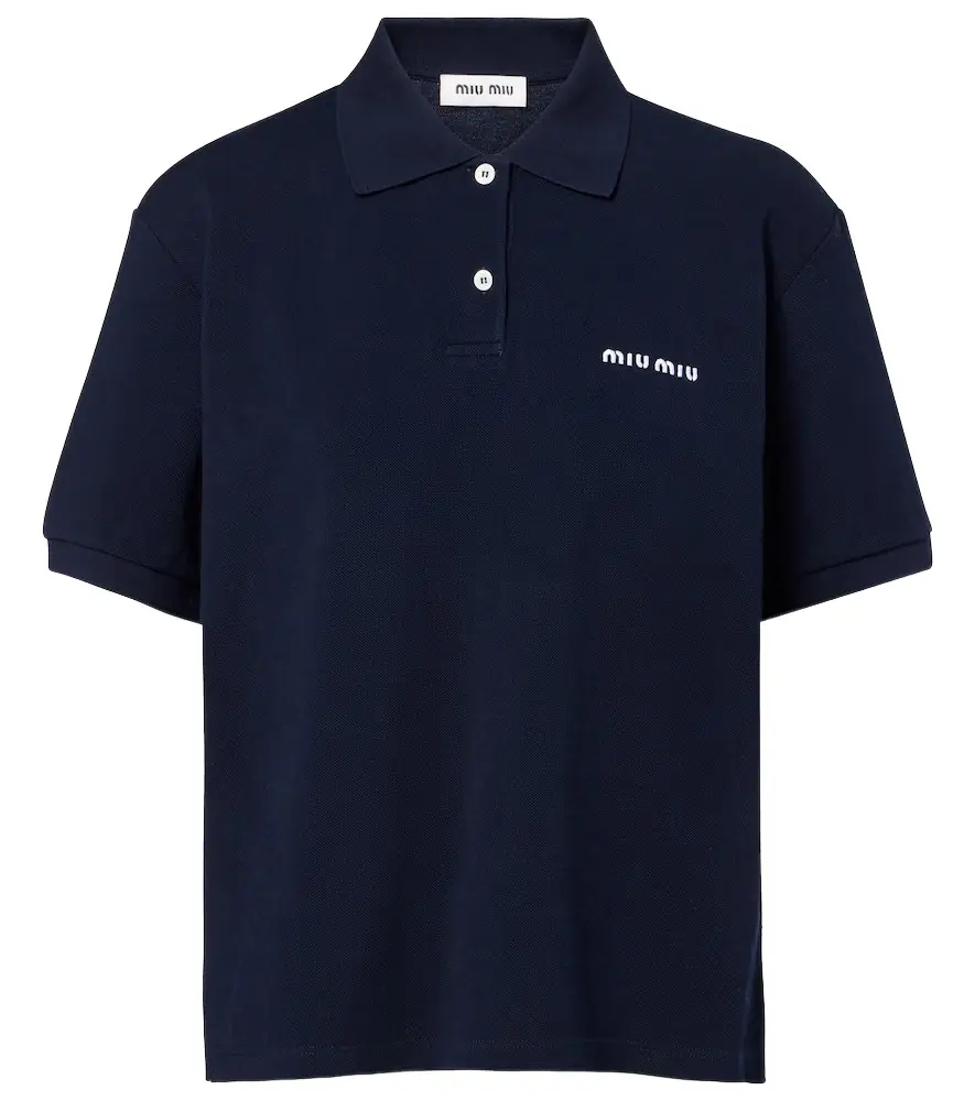 Miu Miu Logo cotton piqué polo shirt