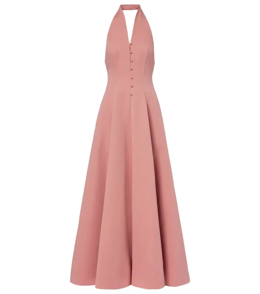 Staud Stella halterneck cotton-blend gown