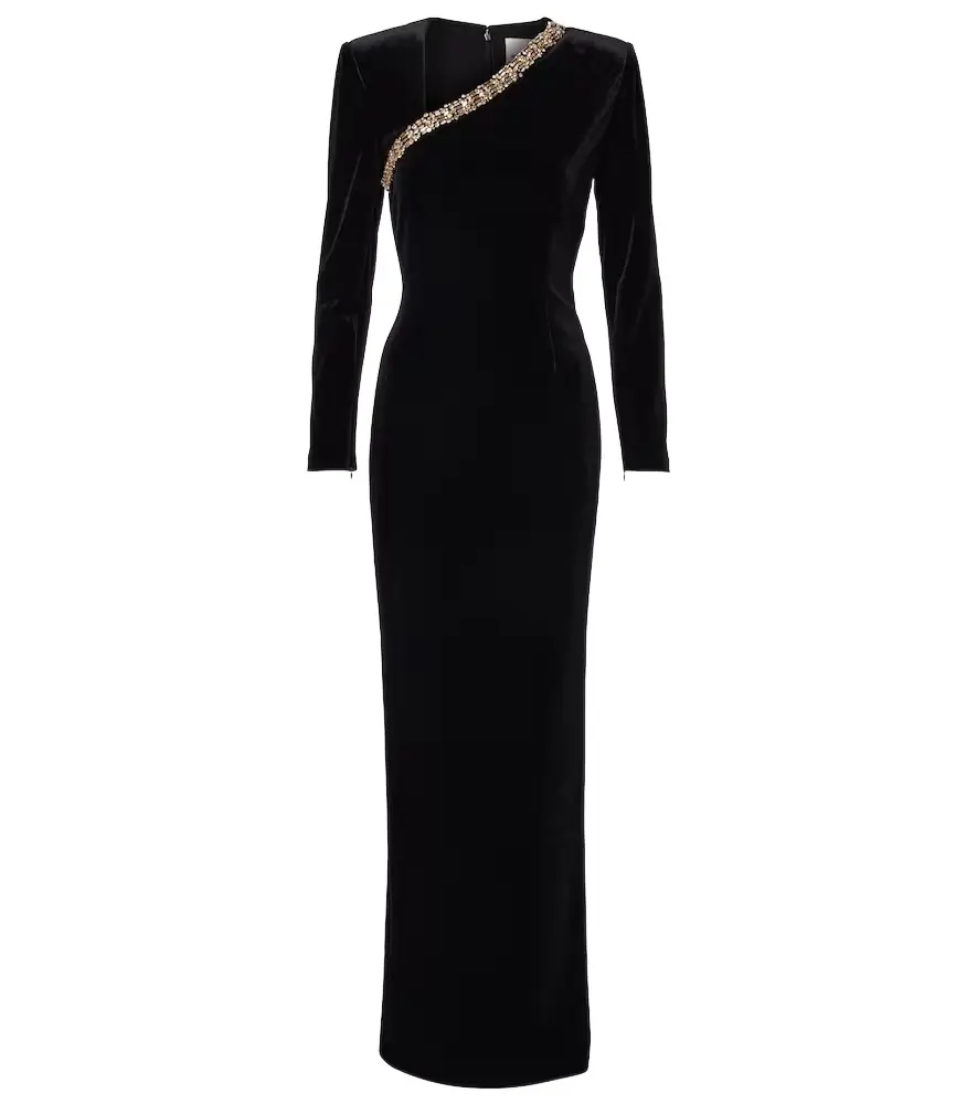 Roland Mouret Embellished velvet gown
