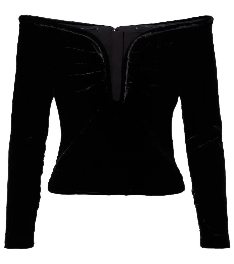 Roland Mouret Off-shoulder velvet top