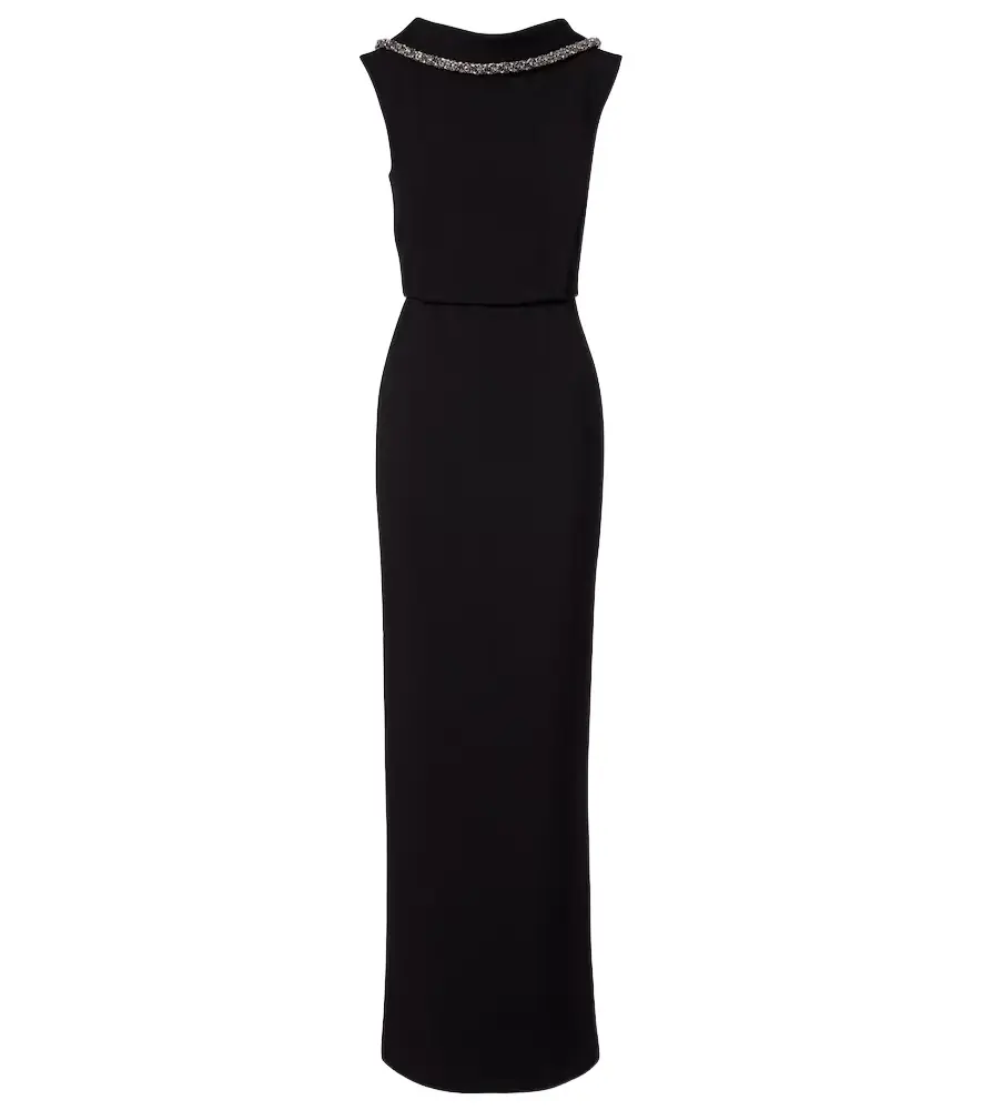 Roland Mouret Embellished crêpe gown