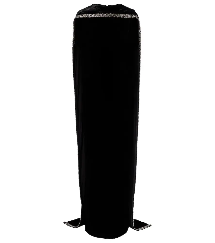 Roland Mouret Caped embellished velvet gown
