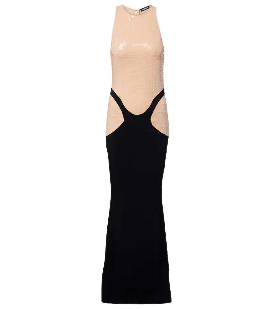 Mugler re/edit sequined crêpe gown