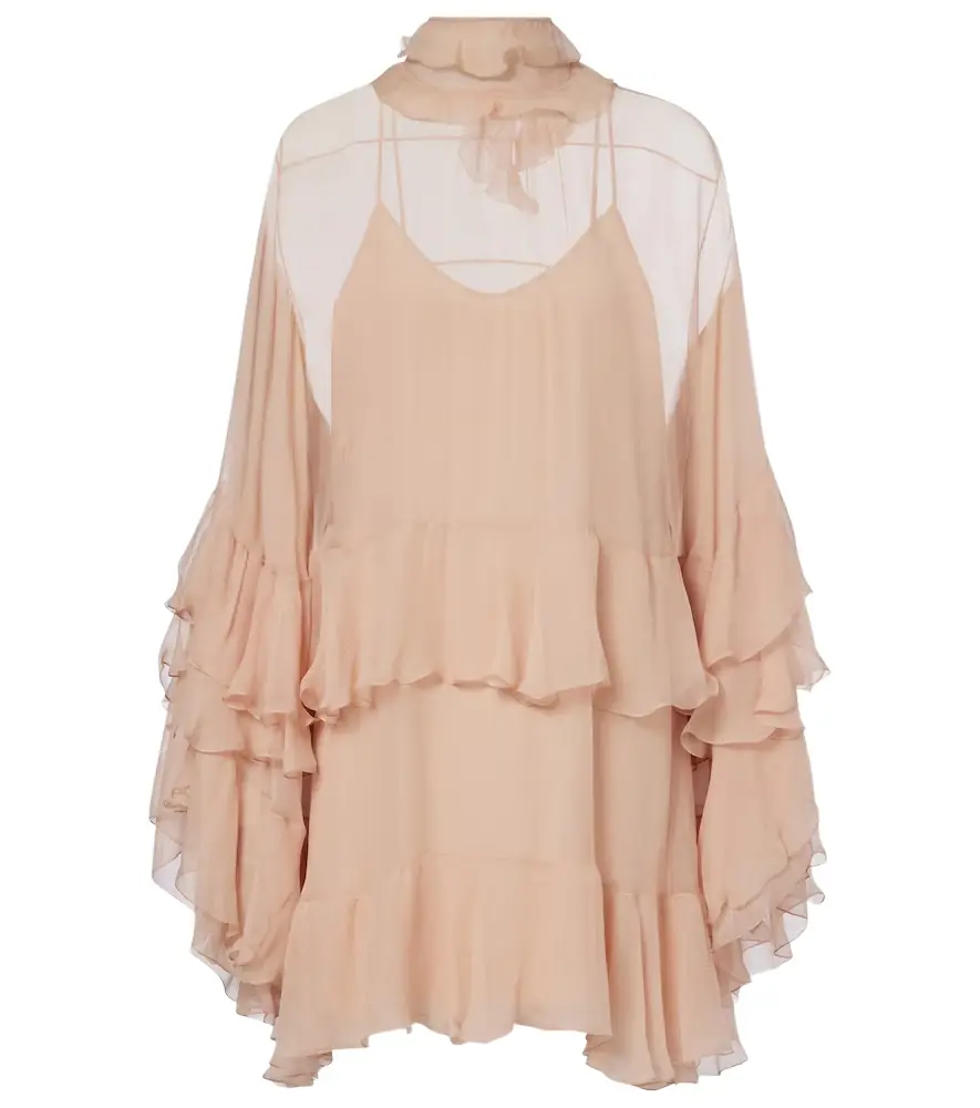 Chloe Chloé Ruffled silk muslin minidress