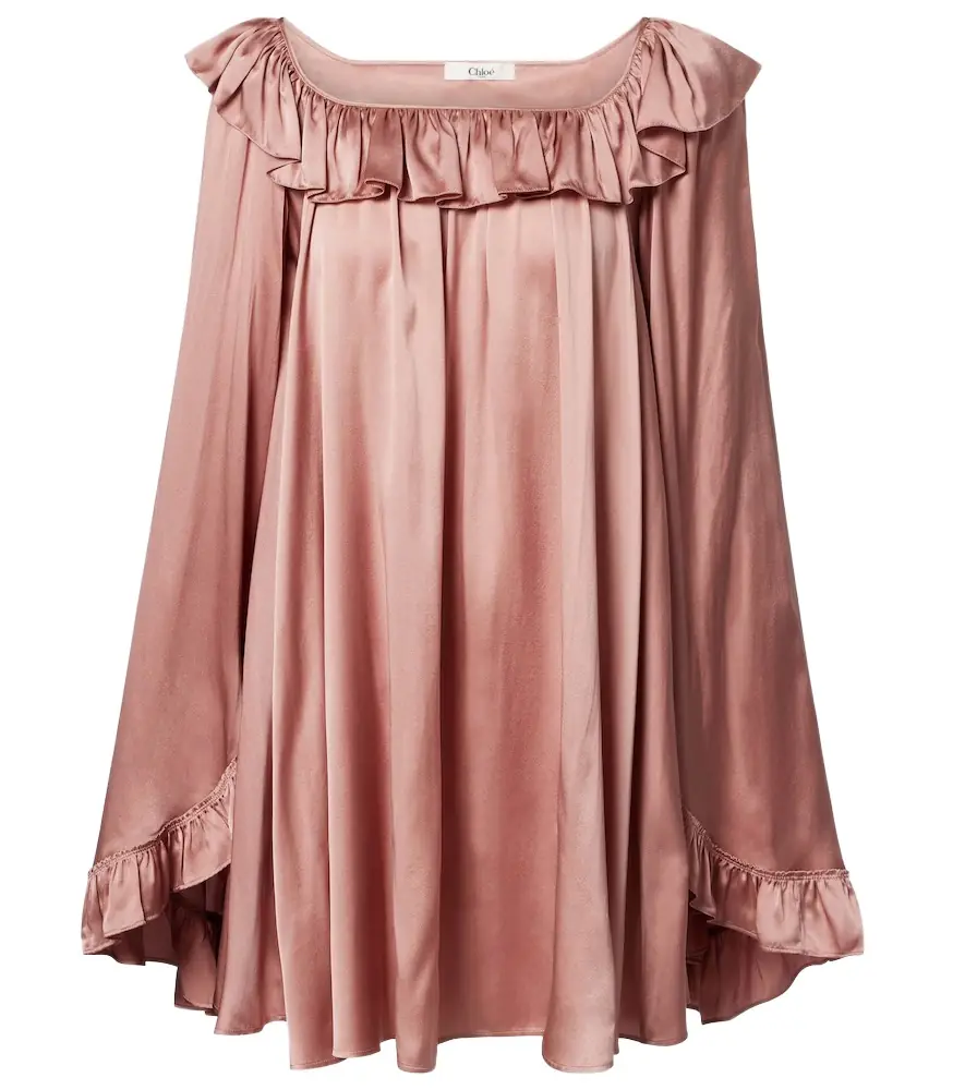 Chloe Chloé Ruffled silk satin minidress