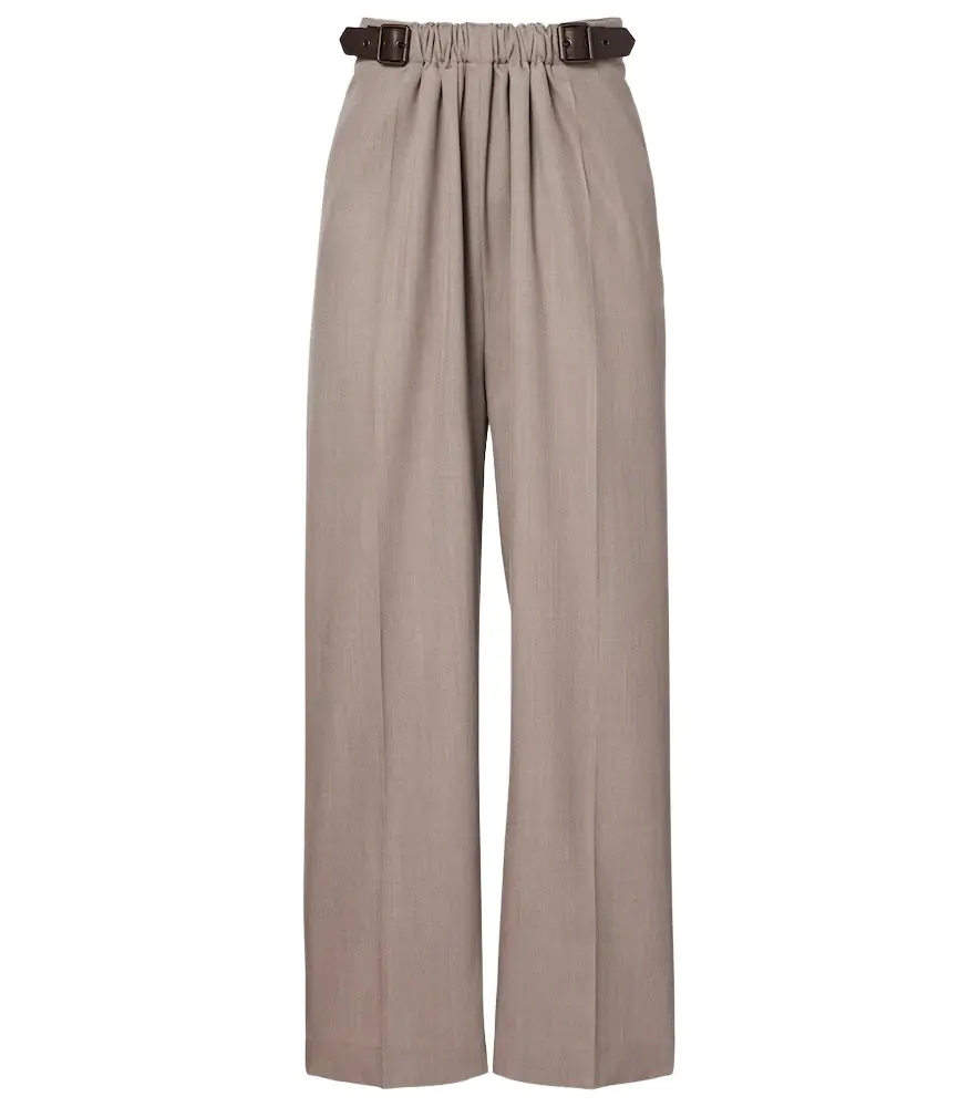 Loewe Gathered wool wide-leg pants