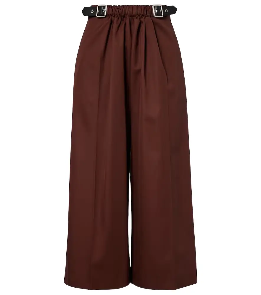 Loewe High-rise cotton and silk culottes