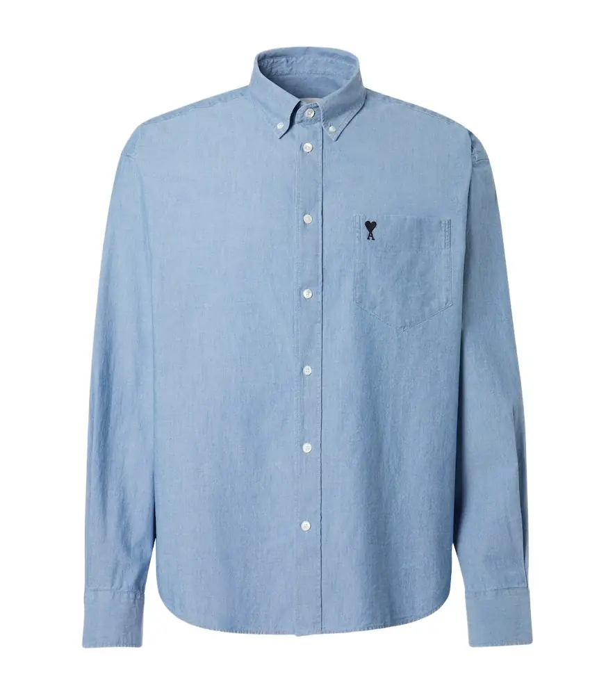 Ami Paris Ami de Caur cotton chambray shirt