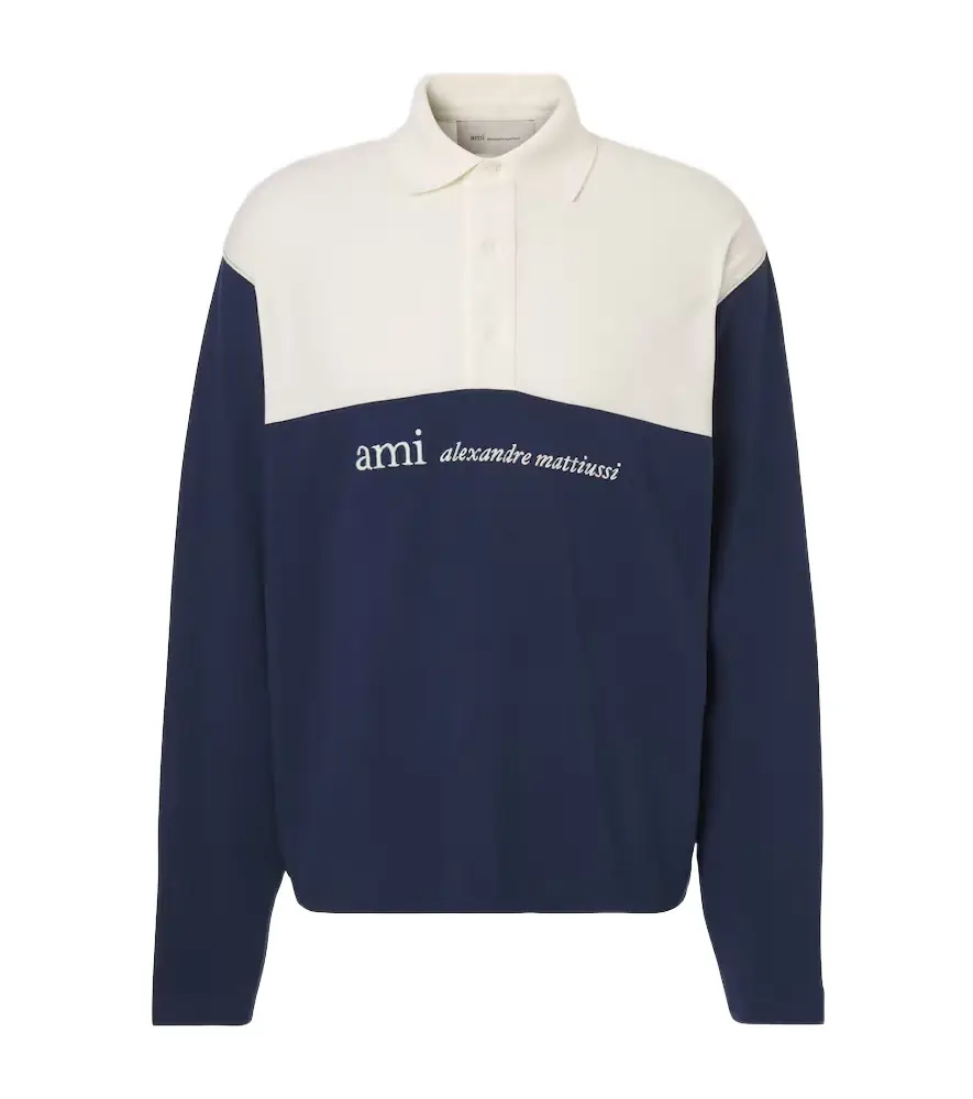 Ami Paris Logo cotton piqué polo shirt