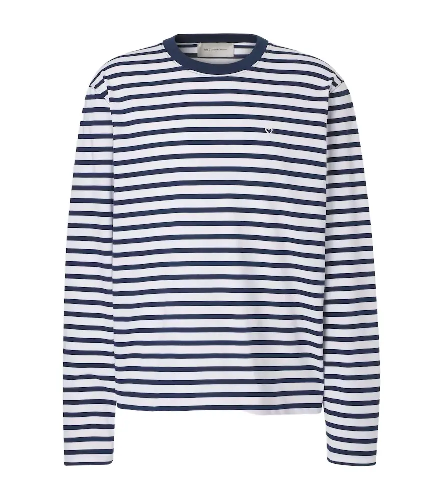 Ami Paris Striped cotton jersey T-shirt