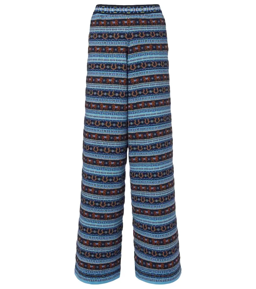 Stella McCartney Knitted virgin wool wide-leg pants