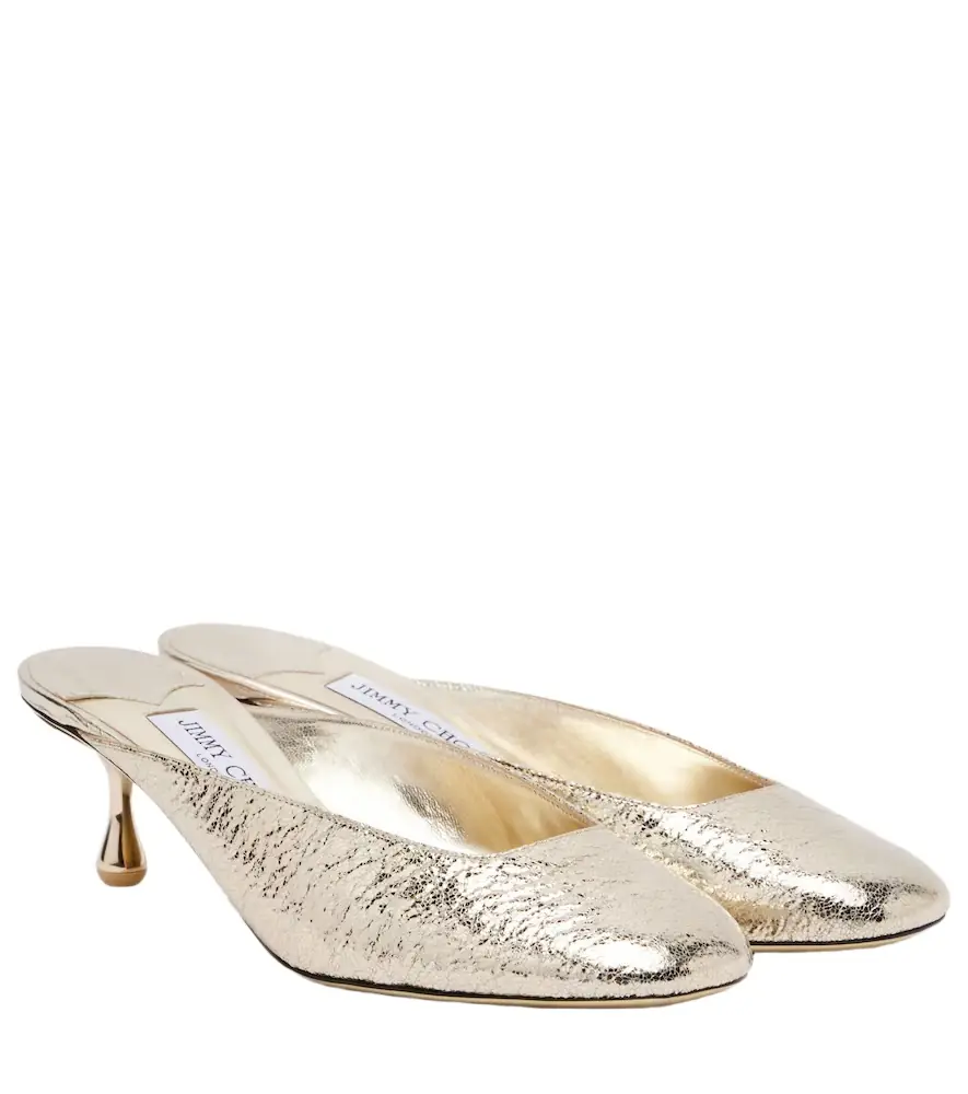 Jimmy Choo Pixie 50 metallic mules