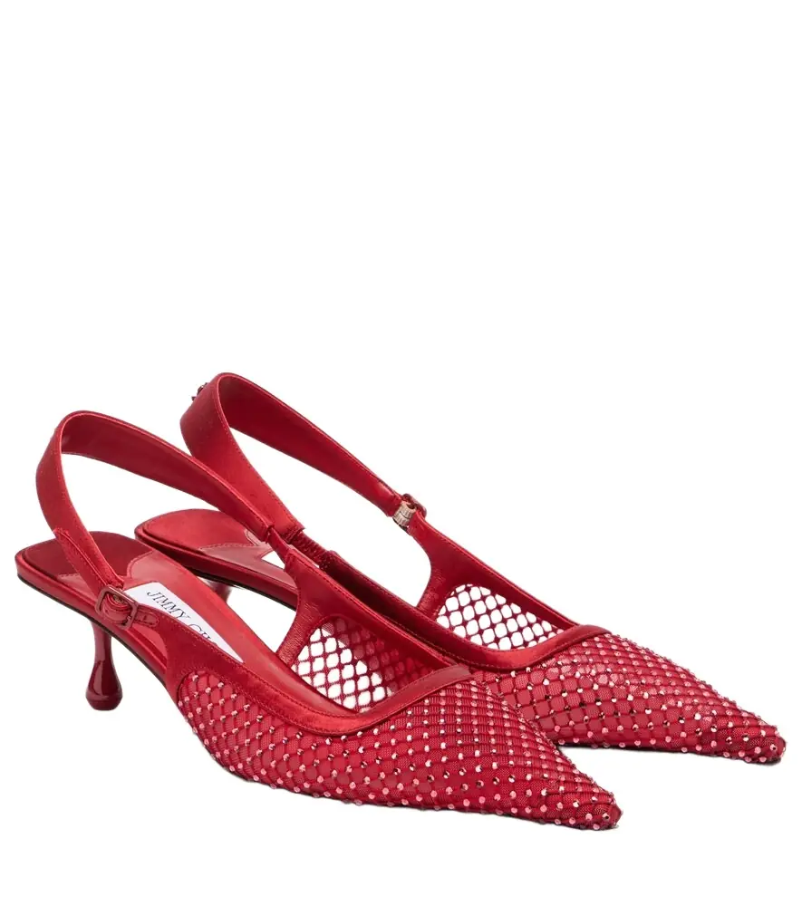 Jimmy Choo Amel 50 embellished slingback pumps